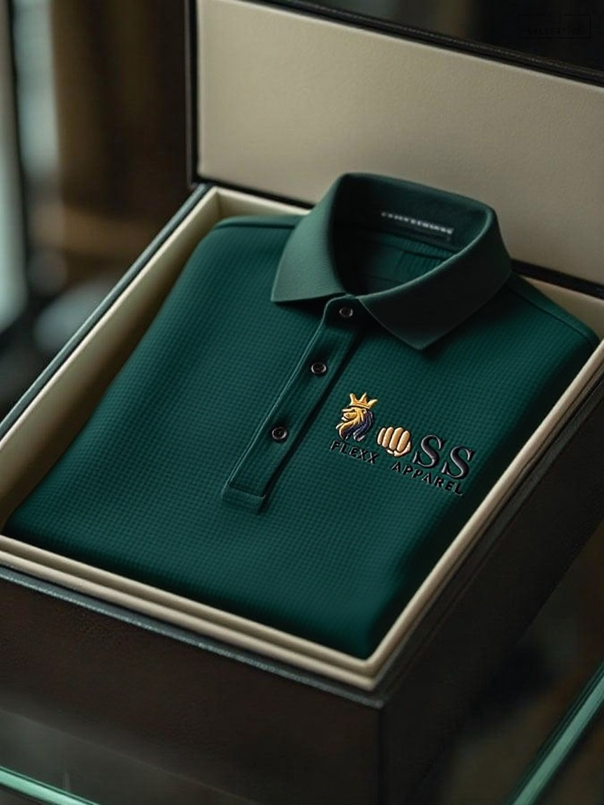 Comfortable Men's Waffle Knit Letter Print Polo Shirt, Business Casual Style