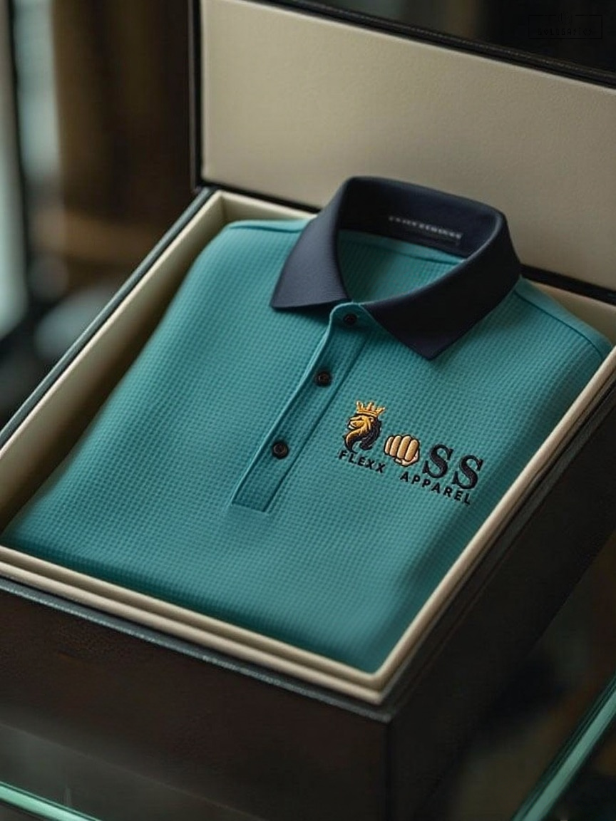 Comfortable Men's Waffle Knit Letter Print Polo Shirt, Business Casual Style