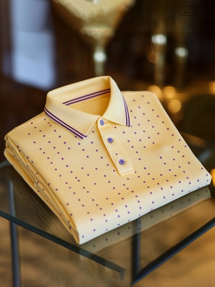 Men's Classic Plaid Polo Shirt - Comfortable Business Casual Short Sleeve Top