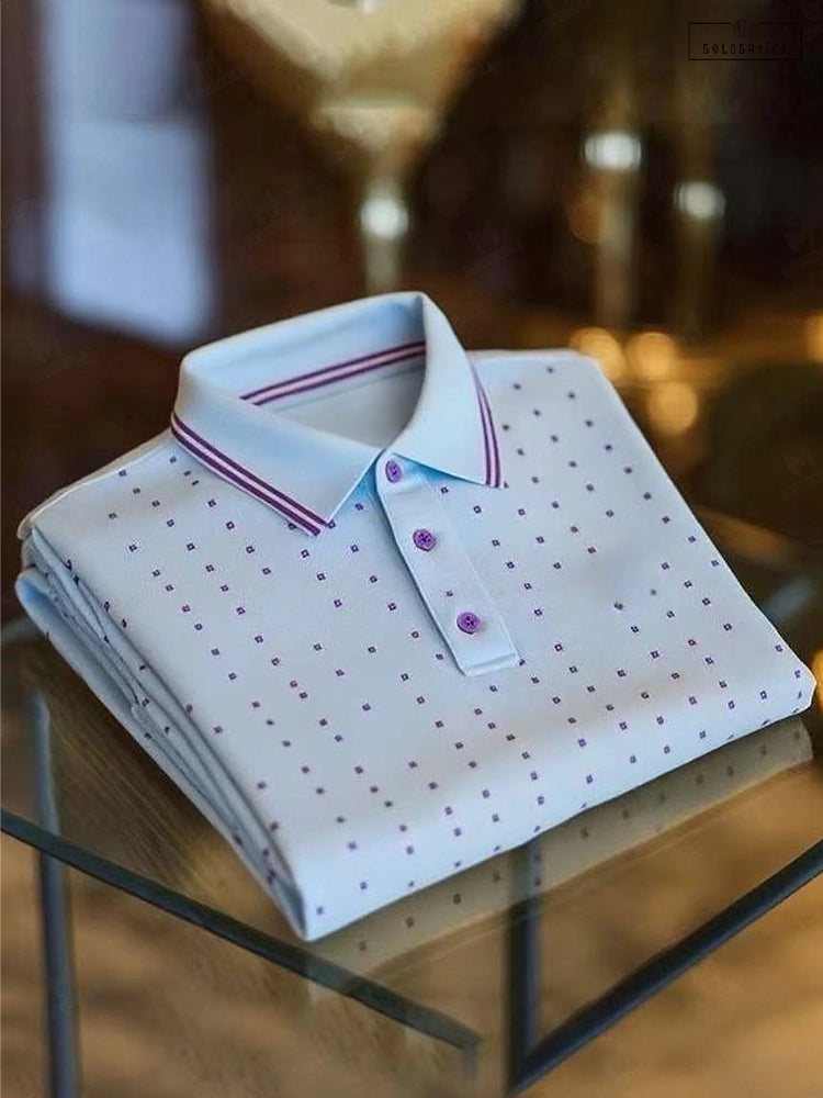 Men's Classic Plaid Polo Shirt - Comfortable Business Casual Short Sleeve Top