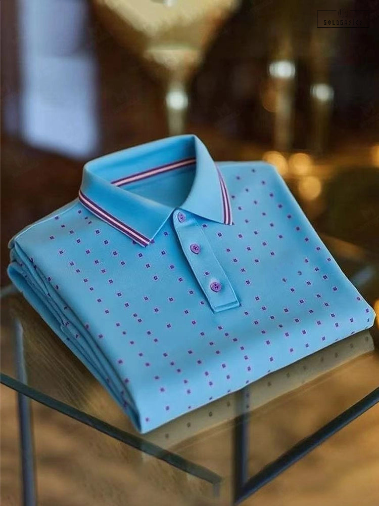 Men's Classic Plaid Polo Shirt - Comfortable Business Casual Short Sleeve Top