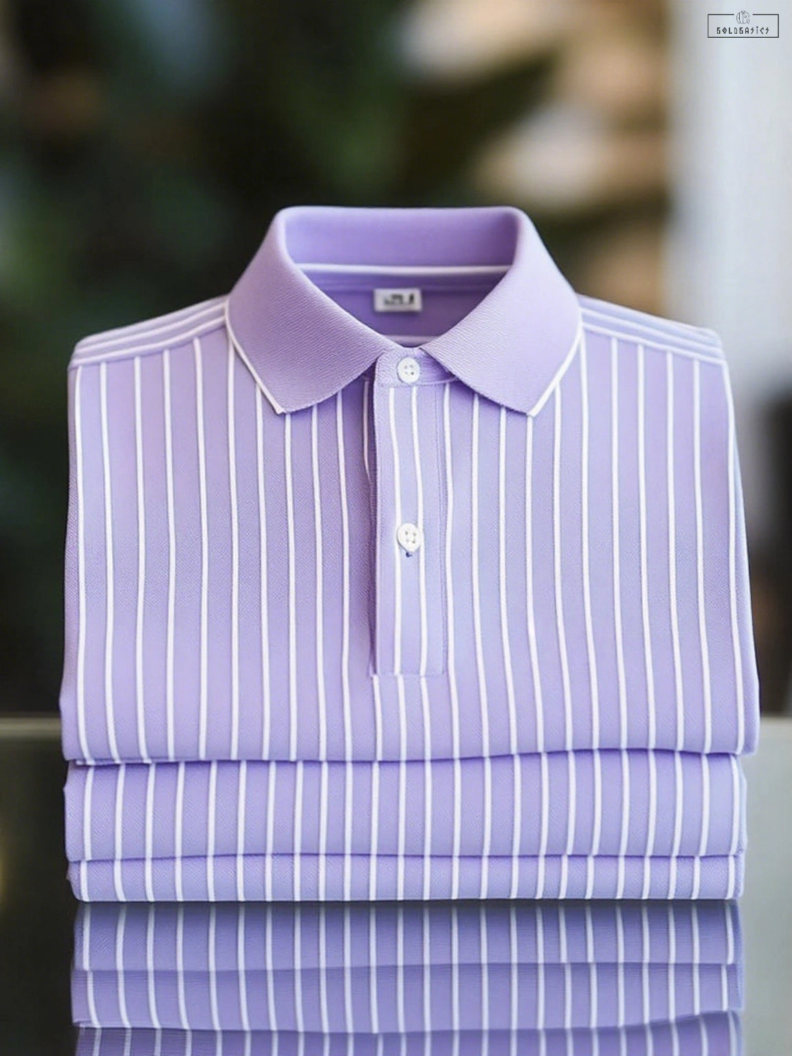 Men's Classic Striped Short Sleeve Polo Shirt: Breathable, Stylish, Button-Down Comfort