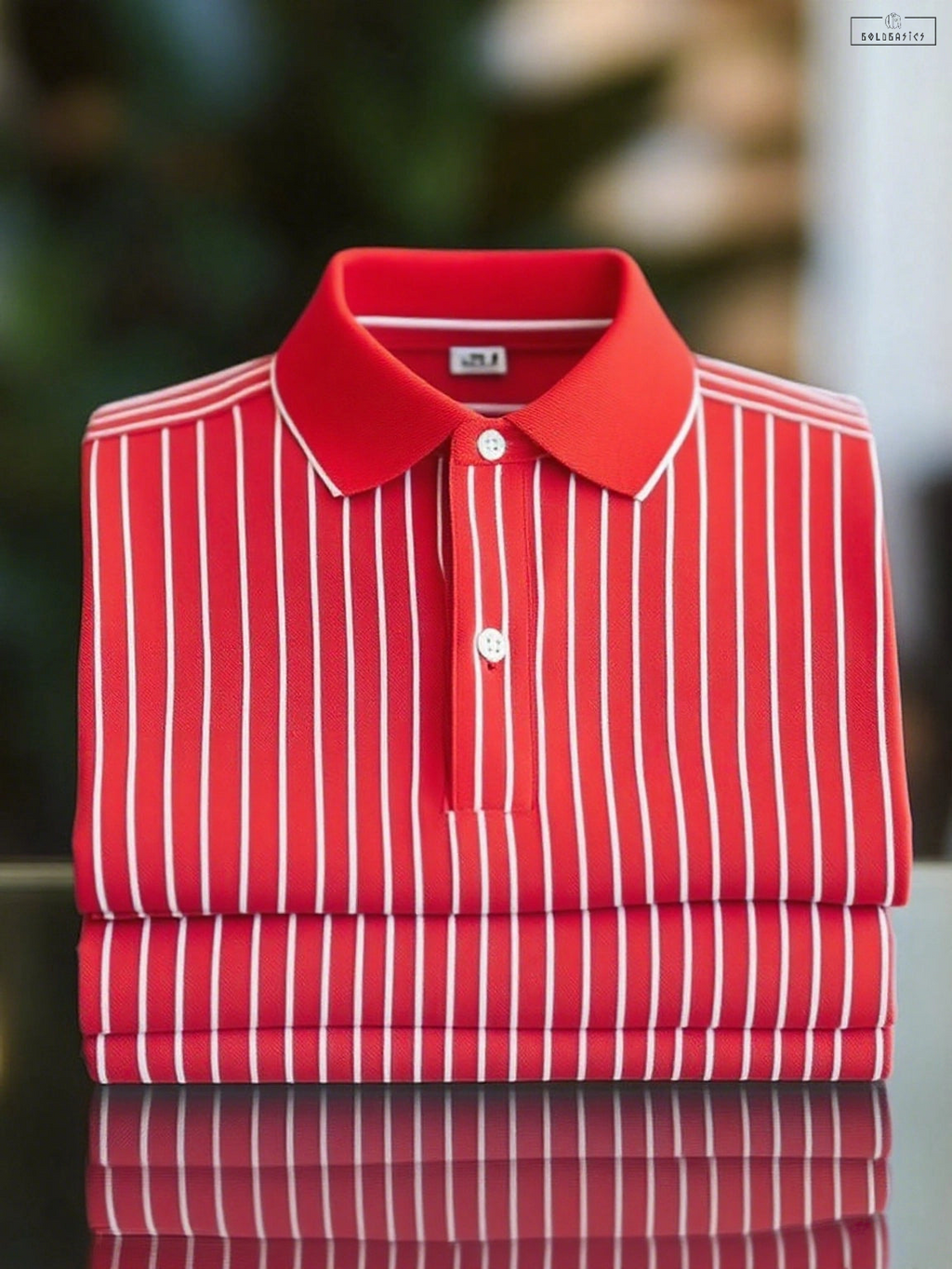 Men's Classic Striped Short Sleeve Polo Shirt: Breathable, Stylish, Button-Down Comfort