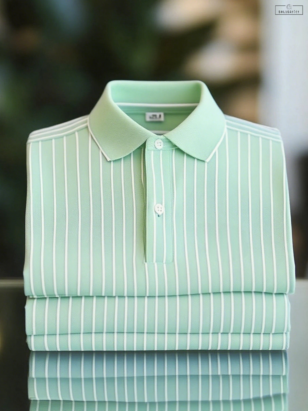 Men's Classic Striped Short Sleeve Polo Shirt: Breathable, Stylish, Button-Down Comfort