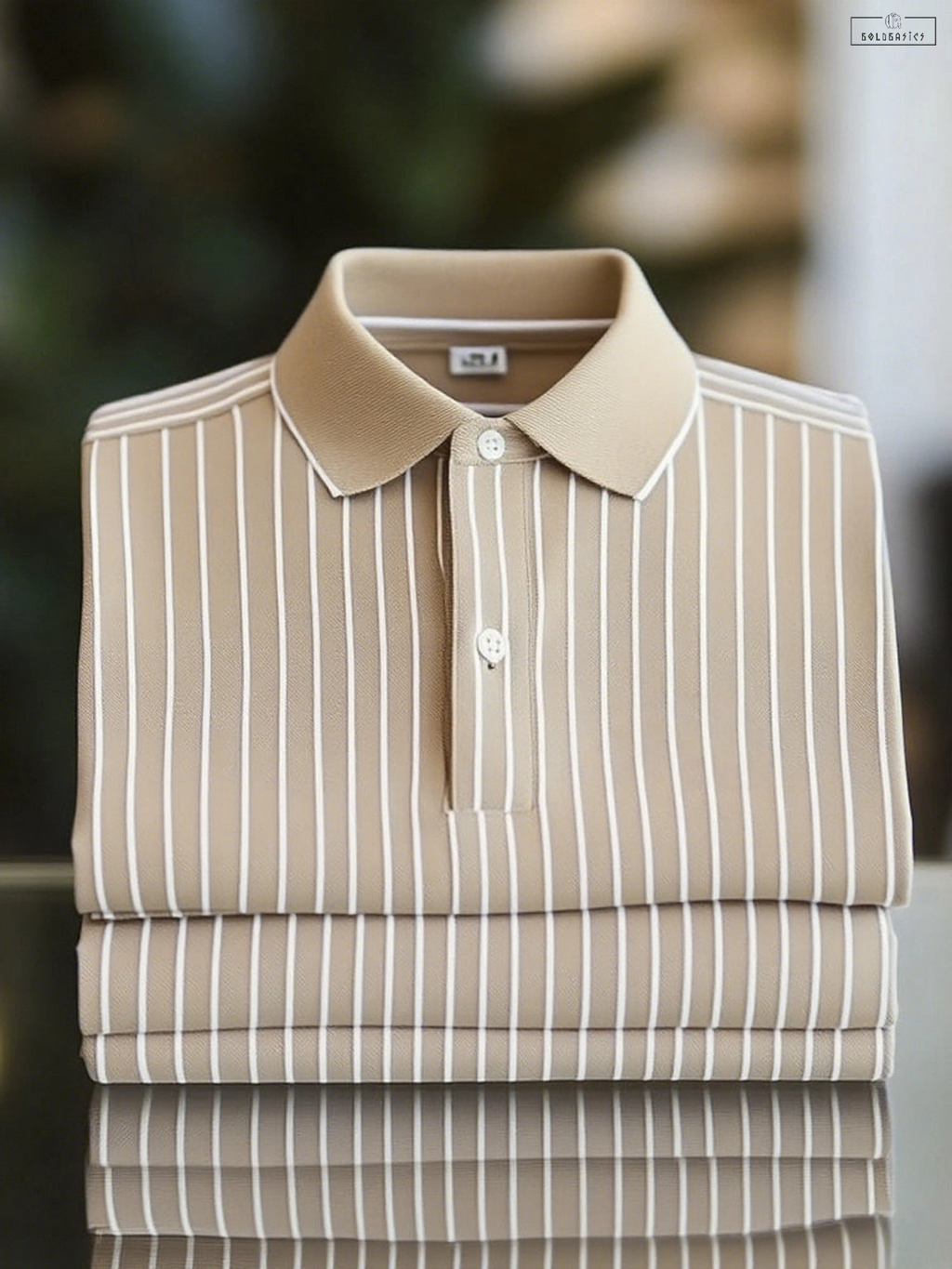 Men's Classic Striped Short Sleeve Polo Shirt: Breathable, Stylish, Button-Down Comfort