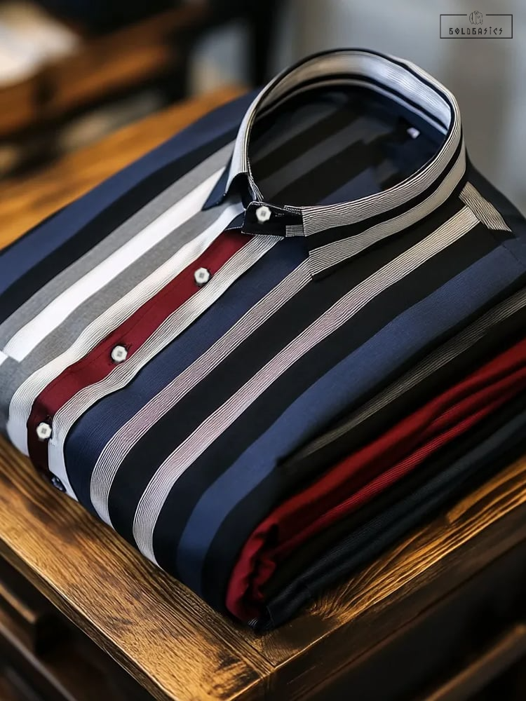 Men's Luxury Romantic Contrast Print Long Sleeve Shirt - Vintage Casual Style