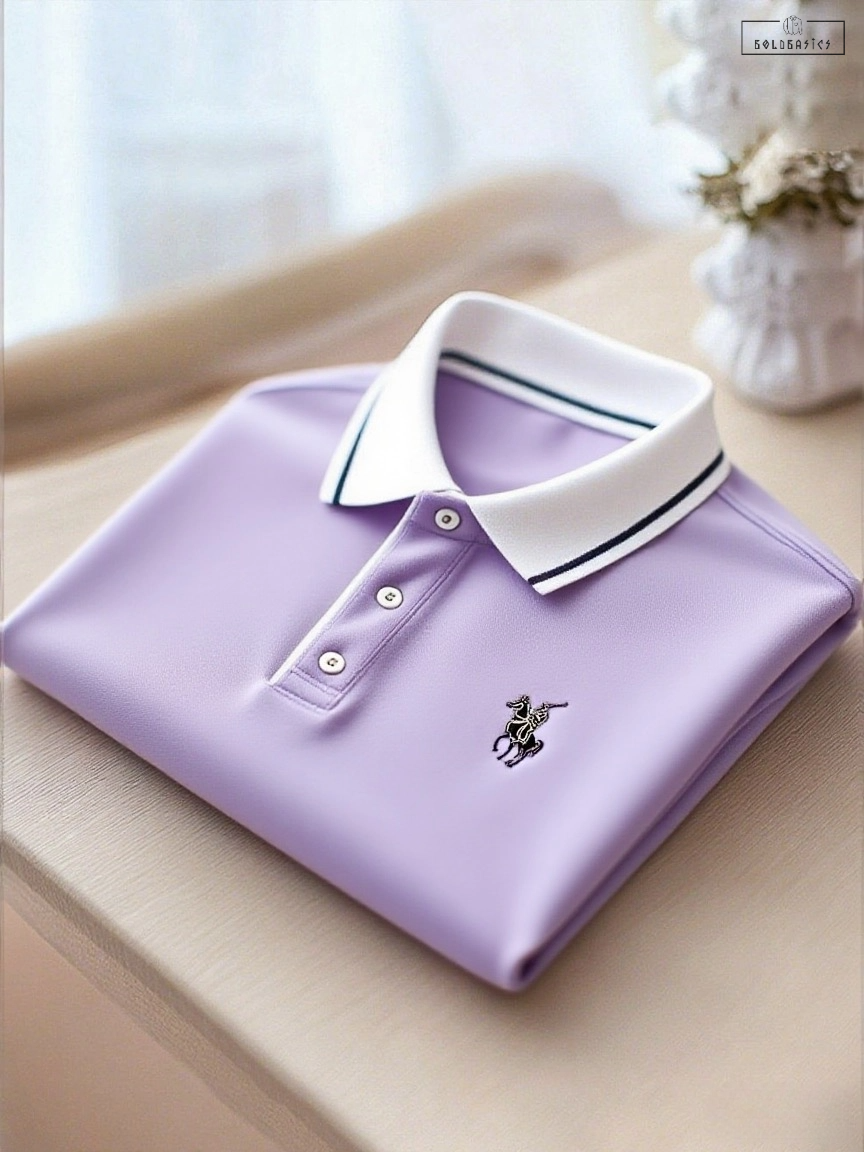 Men's Premium Smart Casual Stretch Polyester Polo Shirt – Short Sleeve, Button Up