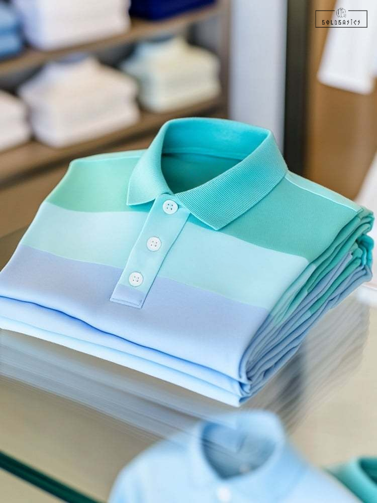 Men's Stylish Colour Block Stripe Business Casual Button Short Sleeve Polo Shirt
